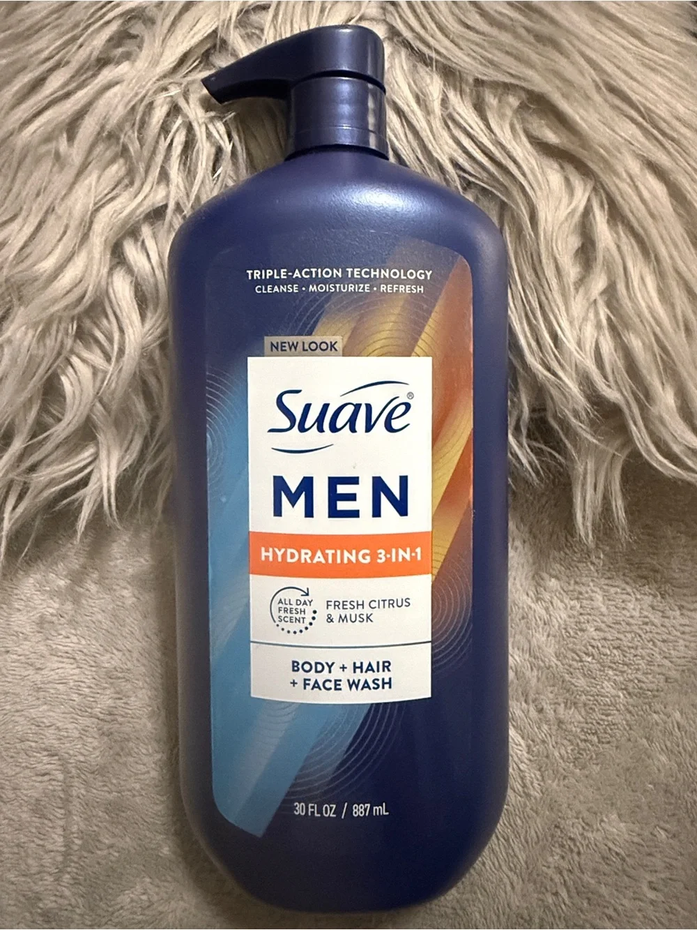 Suave Men Hydrating 3-in-1 Body, Hair & Face Wash - Fresh Citrus & Musk